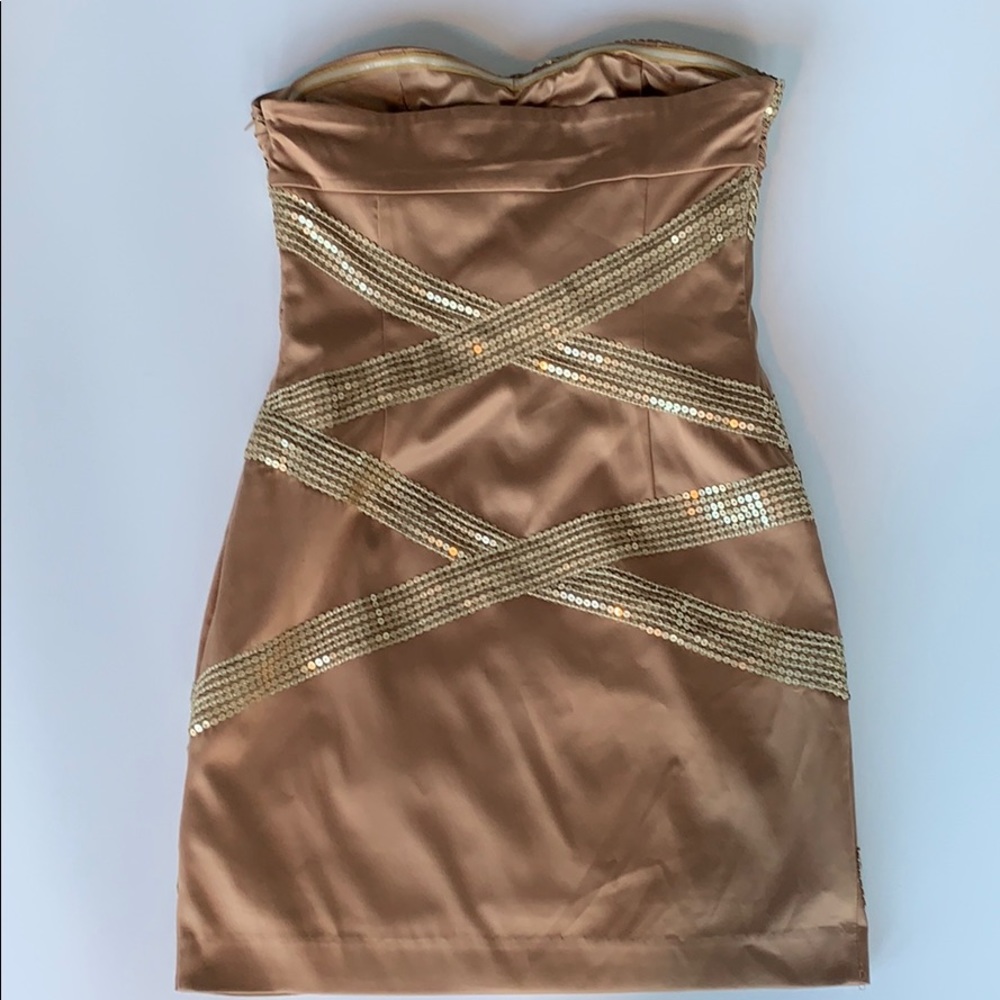 Arden B Gold Dress Size Small - Picture 2 of 7
